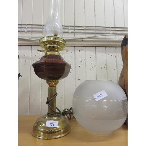 171 - Converted Oil Lamp with Shade