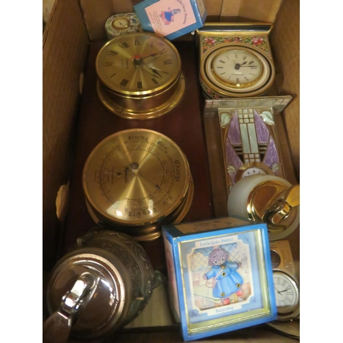 186 - Small box with Barometer, Clocks and Lighters