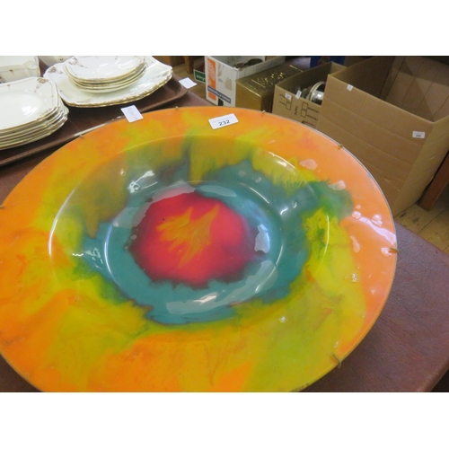 232 - Large Painted Glass Bowl