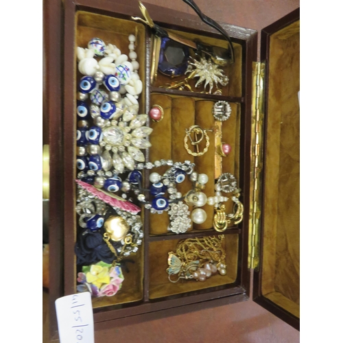 239 - Leather Jewellery box with Jewellery