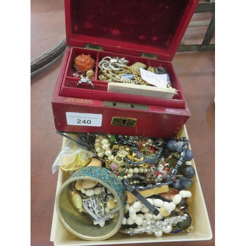 240 - Jewellery Box and lot of Jewellery