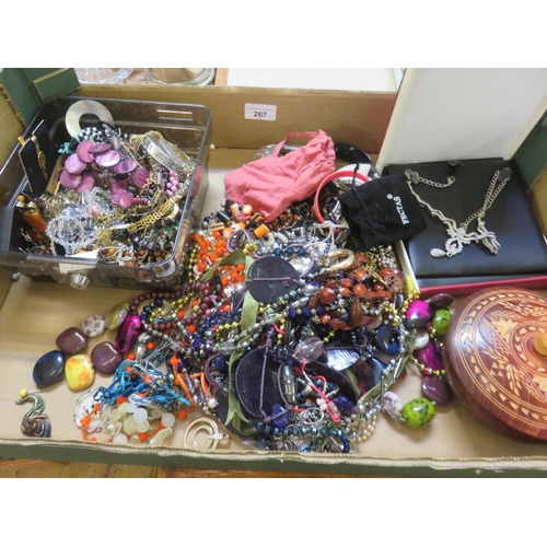 267 - Large box of Costume Jewellery