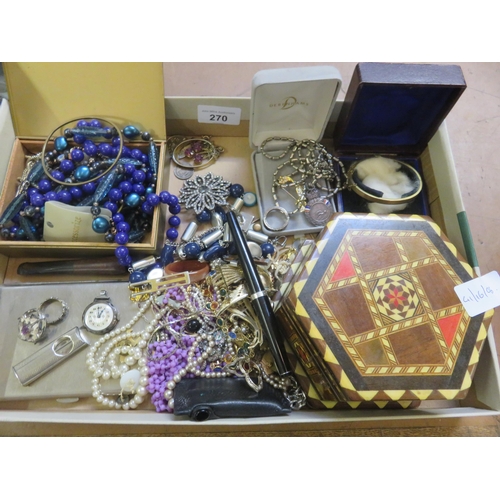 270 - Small Lot of Costume Jewellery, Coins etc