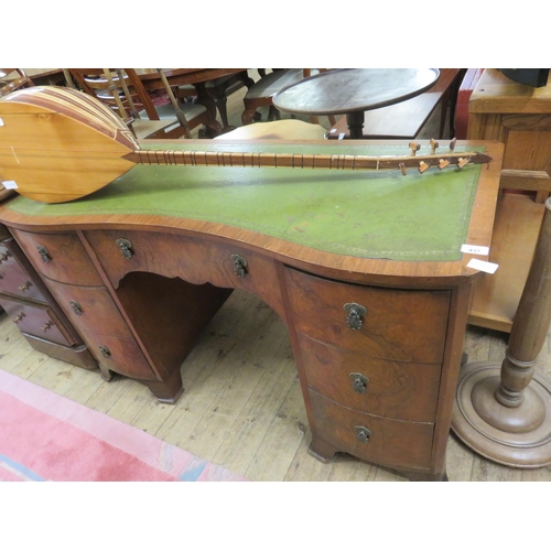 437 - Green Leather Topped Desk