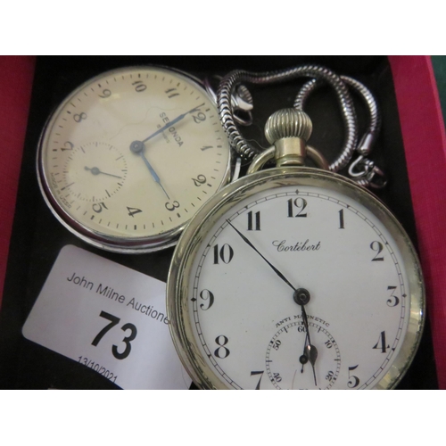 73 - Cortibert Pocket Watch and Another With Chain