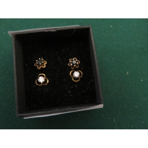 78 - Two pairs of Gold Gem Stud Earrings