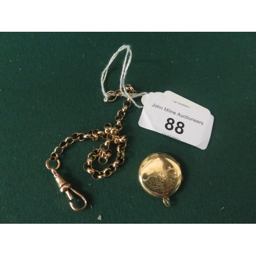 88 - 9ct Gold Bracelet and a Gilt Metal Locket Bracelet 7.8g