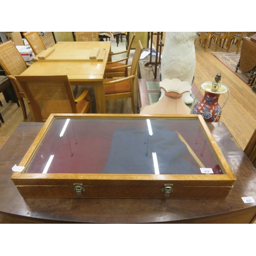 419 - Oak and Glass Specimen Cabinet