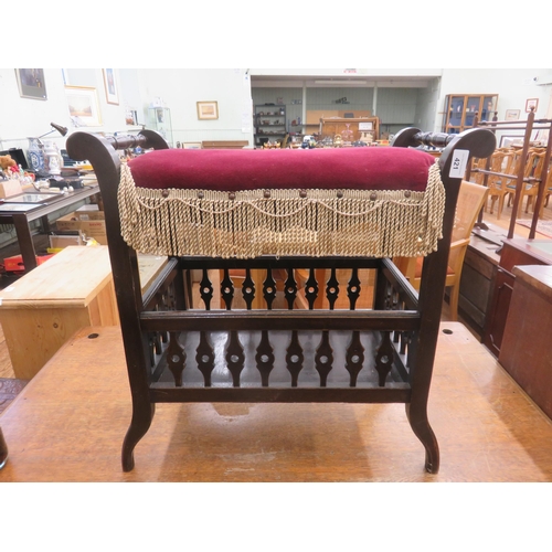 421 - Upholstered Mahogany Piano Seat