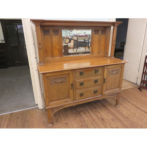 423 - Oak Mirror Backed Sideboard