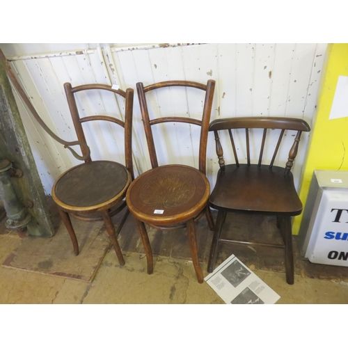 426 - Two Mahogany Bent Wood Chairs plus One Other