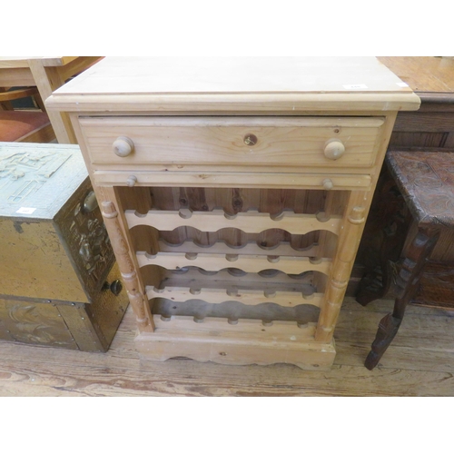 448 - Pine Wine Rack with drawer