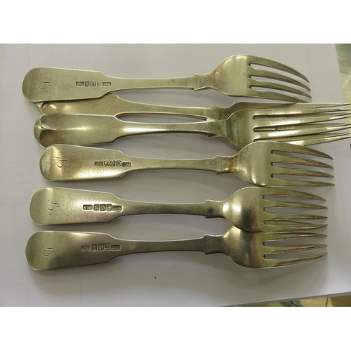 64 - Six Dundee Silver table Forks by Alexander Cameron  circa 1818