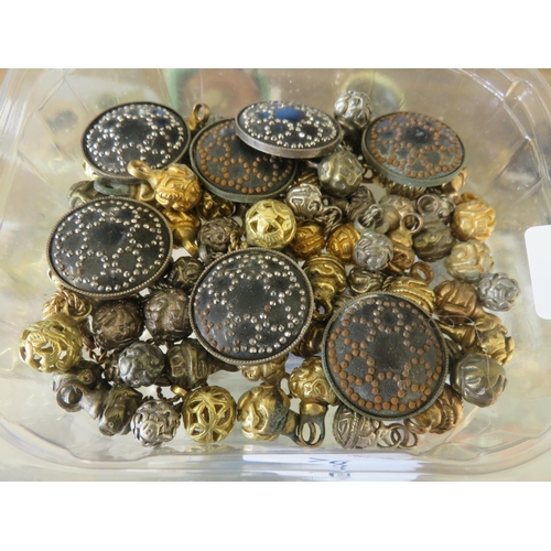 76 - Large Lot of Antique Chinese Robe Buttons and Cut Steel Buttons