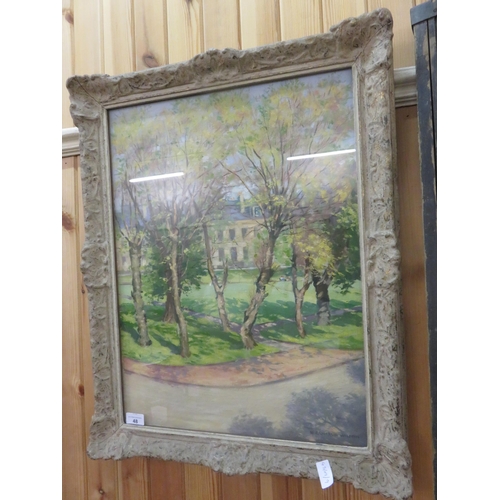 48 - Framed Pastel - Westbourne Gardens - Hugh Cameron Wilson 23 x 18 inches