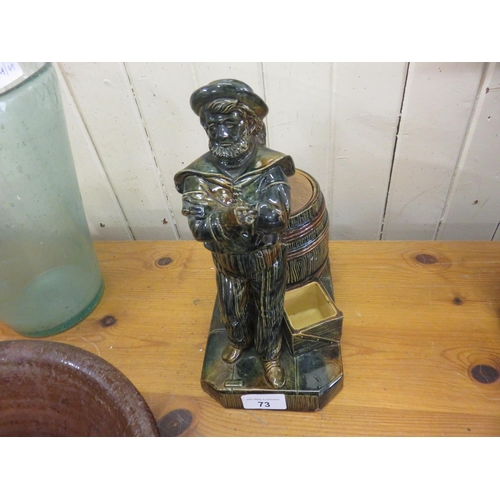 73 - Victorian Tobacco Jar of Glazed Figure