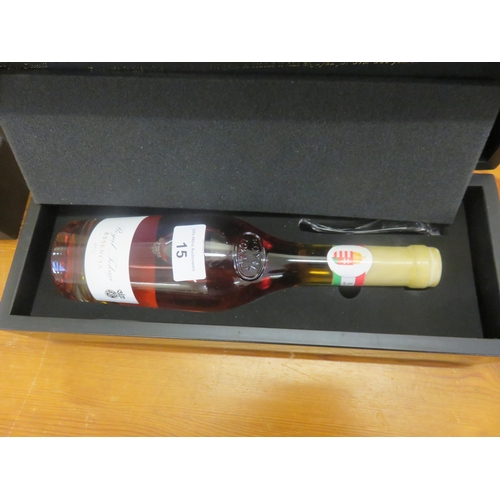 15 - One Bottle Royal Tokajj Essencia 2007 Sweet Wine 375ml in black presentation box, with hand made cry... 