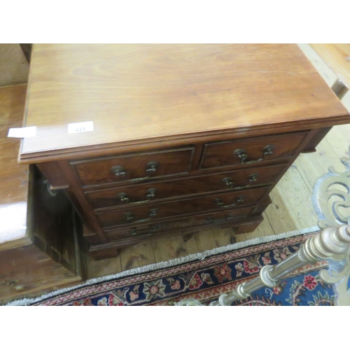 428 - Small Walnut chest of five drawers