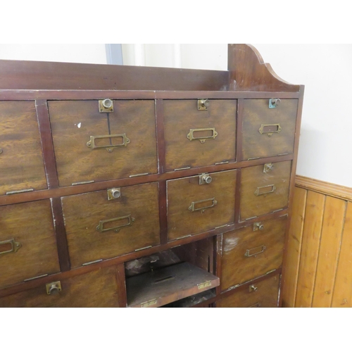 441 - Stained Wood Pigeonhole Fall Front Cabinet