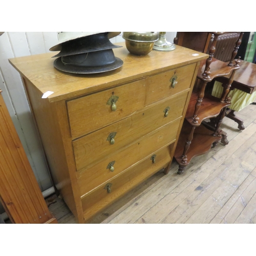 446 - Oak Chest of five drawers