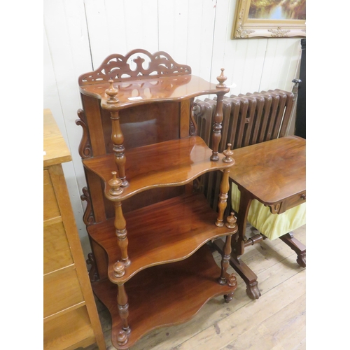 447 - Victorian Mahogany four tier Whatnot