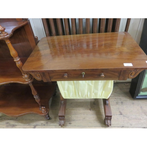 448 - Mahogany Regency Work Table with drawer