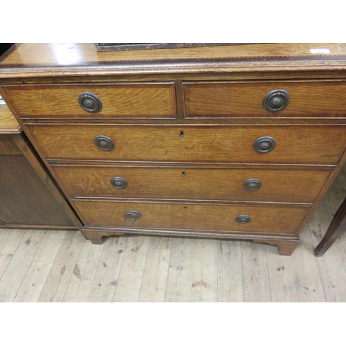 464 - Inlaid Oak Five Drawer Chest of Drawers