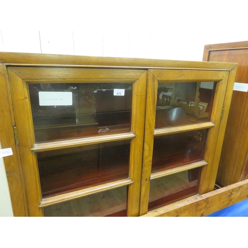 472 - Hardwood and Glazed Bookcase and Undercabinet