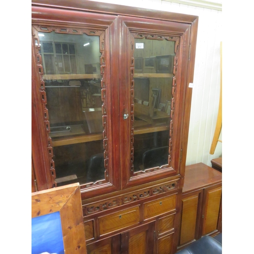 473 - Oriental Style Hardwood and Glazed Display Cabinet