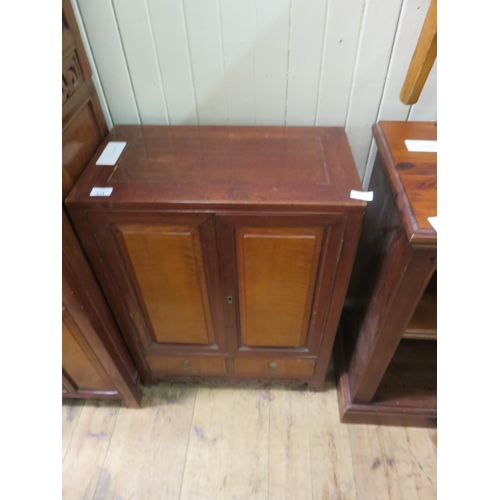 474 - Small Hardwood two doored Cabinet