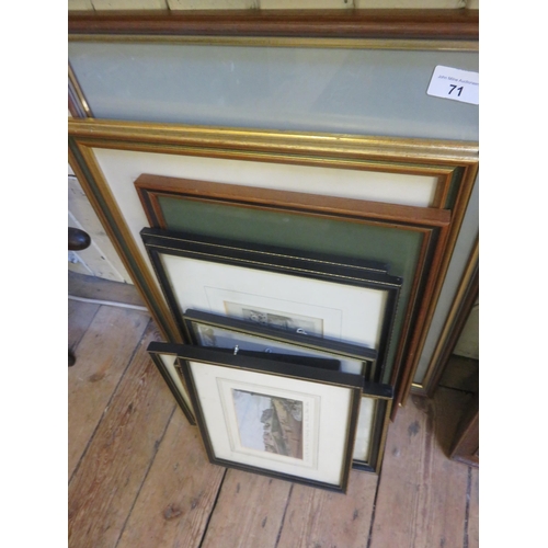 71 - Small lot of Framed Etchings, Prints etc.