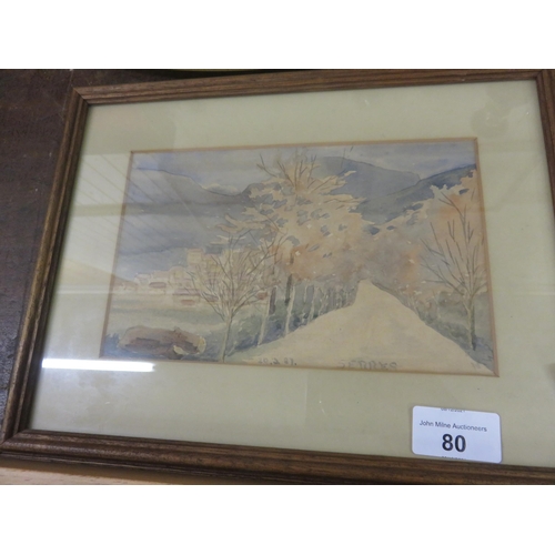 80 - Framed Watercolour signed Serres