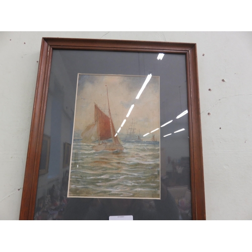 32 - Framed Seascape Water Colour, signed