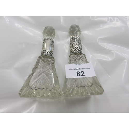 82 - Pair of Silver Necked Perfume Bottles