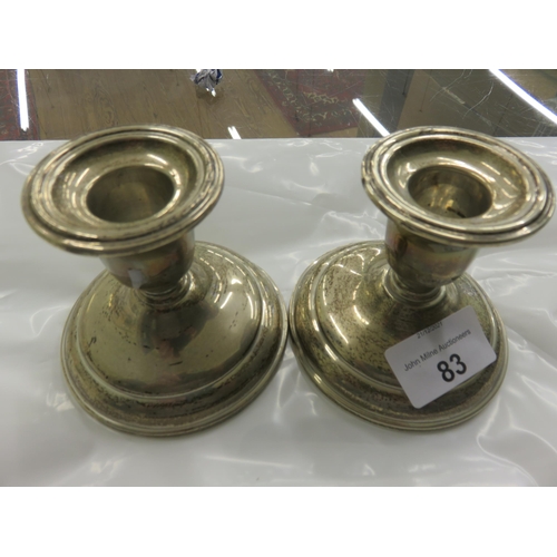 83 - Two Silver Candlestick Holders