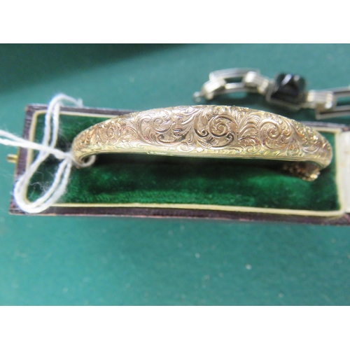 60 - Engraved Victorian 9ct Gold Bangle 7 grams.