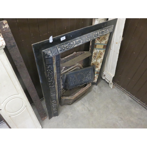 387 - Tiled Cast Metal Fire Insert and Surround