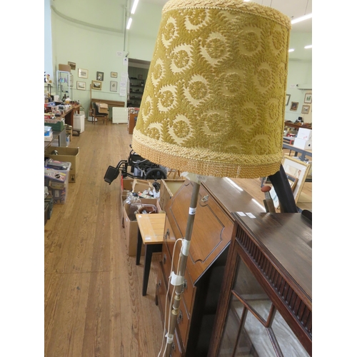 400 - Brass standard lamp and shade