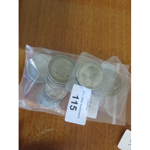 115 - Silver Shillings and Half Crowns