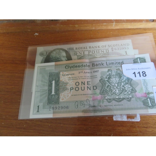 118 - Four Pound Notes - Two Sequential