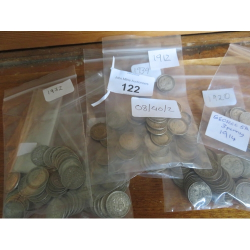 122 - Large Quantity of Silver Three Pences