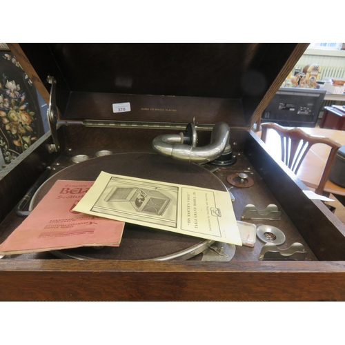 370 - Mahogany Cased Gramophone