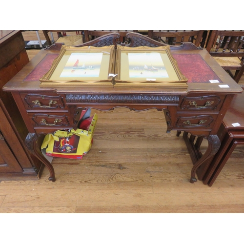 374 - Mahogany Leather Topped Desk