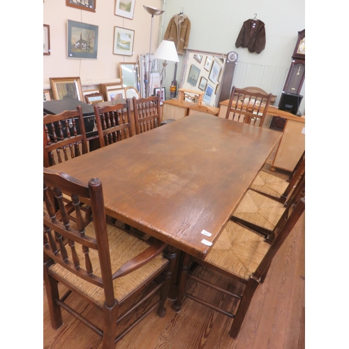 381 - Oak Rustic Style Kitchen Table