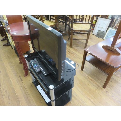 383 - Panasonic TV and DVD Player on stand