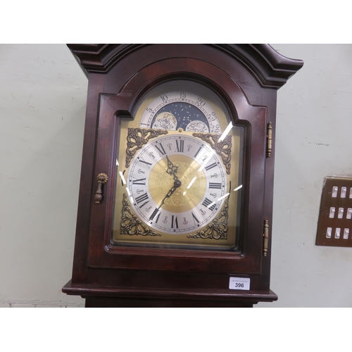 396 - Mahogany Modern Long Case Clock