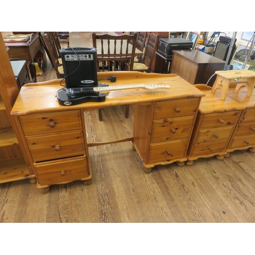 398 - Pine Bookcase, Dressing Table and Bedside Cabinets