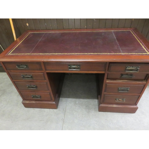 399 - Mahogany Leather Topped Desk