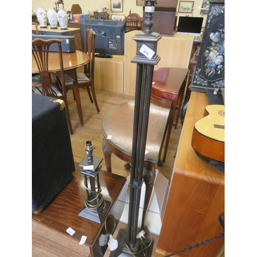 418 - Metal Standing Lamp and Matching Table Lamp and Shades