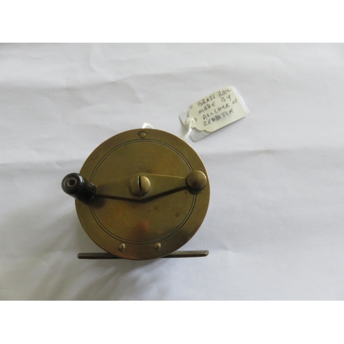 63 - Small Brass Fishing Reel - Alcock of Redditch